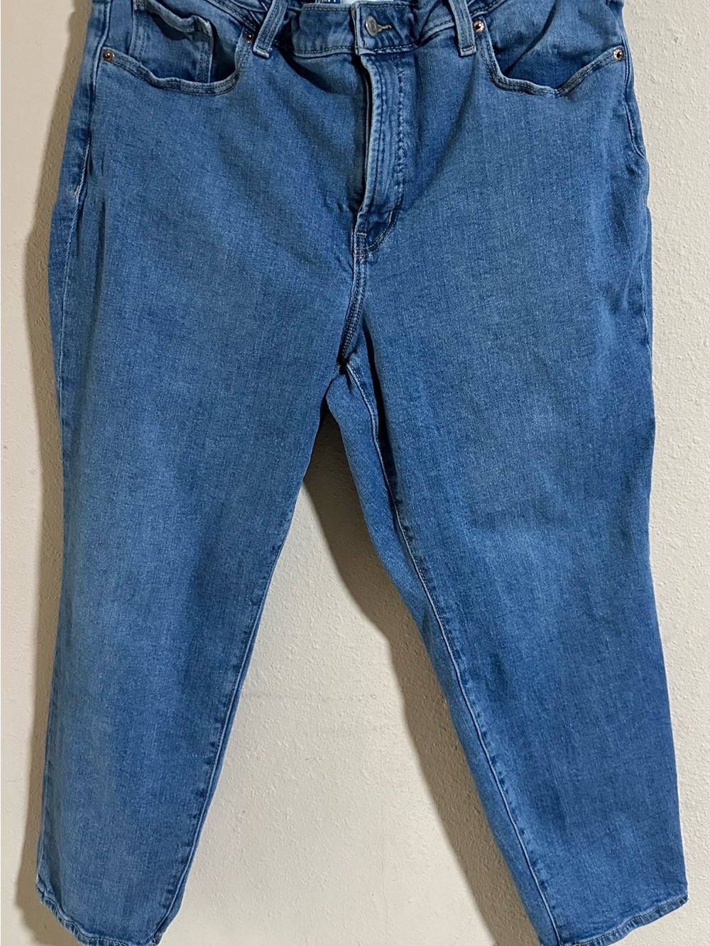 Old Navy Women’s OG Straight High Rise Blue Jeans with Braided details